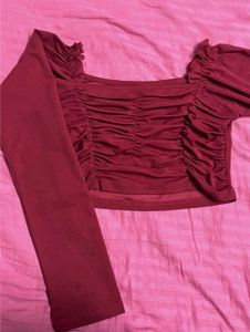 Ruched Long Sleeve Top