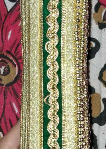 Embroidered Green Saree Border