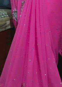 Pink Embellished Saree