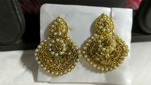 Elegant Gold-Tone Pearl Earrings