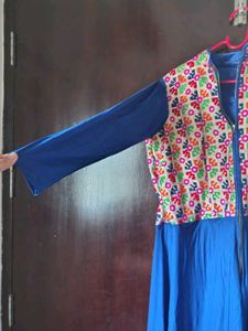 Embroidery stretchable Lycra long kurti/shrug type