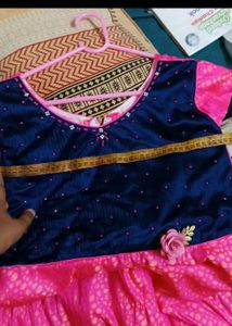 Ethinic Gown In Blue 💙 &amp; Rani Pink