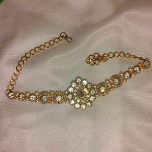 Pearl & Crystal Embellished Anklet