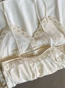 Eyelet detailed cotton dress