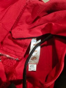 Men Or Women Vibrant Red Winter Sweatshirt Hoodie