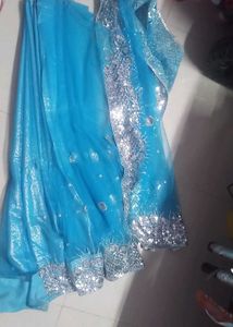 Glittering Net Saree