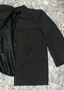 Black Stripe Padded Blazer