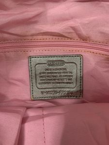 COACH Coded Beige Pink Shoulder Bag