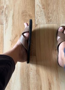 Brown Crisscross Flip flop