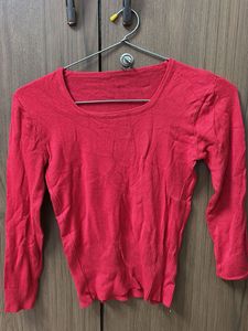 Red Knit Top