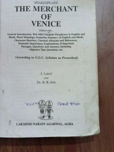 Merchant Of Venice Book + Help Boo