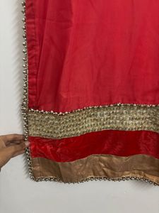 Elegant Red &amp; Gold Kurta Set