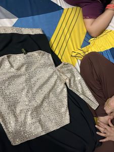 Sparkly Top &amp; Black Skirt Set