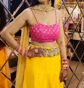 Padded Banarasi Backless Drawstring Blouse