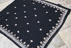 Very Beautiful Work 😍 Saree 🥻 Black Color