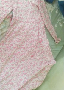 Pink Floral Anarkali dress with dupatta