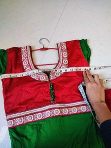 Red &amp; Green Ethnic anarkali Dress