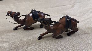 Vintage Leather Camel  Figurines