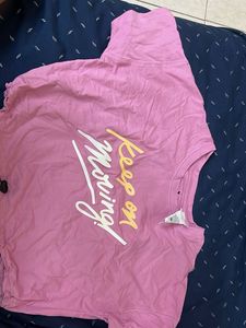Pink 'Keep On Moving!' Tee