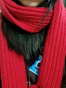 mikasa Red Knitted hand made Scarf