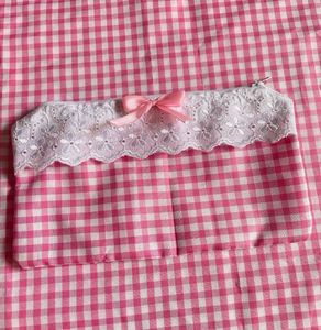 Gingham Small Pouch🌸🍒