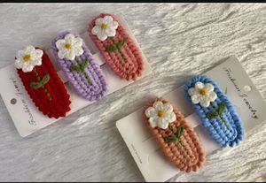 Crochet Flower Hair Clips