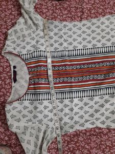 Self Print Kurti Cotton Long Office College Wear