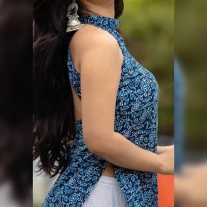 Stylish Blue Printed Kurti