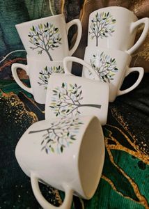 Tree Design Coffee Mugs (Set of 6)