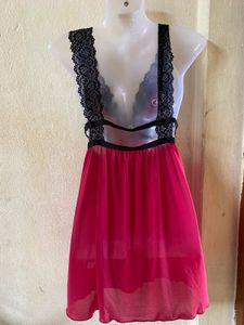 Rose Pink &amp; Black Lace Lingerie