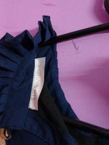 Elegant Navy Blue Long Sleeve Dress