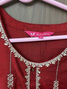 varanga  Elegant Red silk Kurta for medium