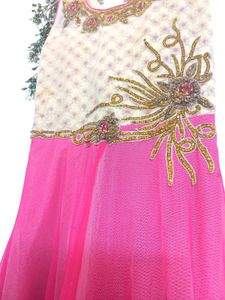 Pink &amp; Gold Embellished Party Dress