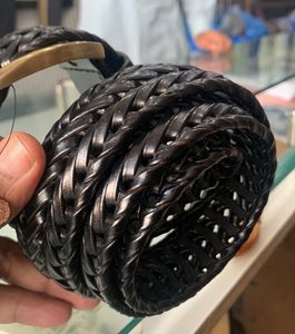 Luxury Braided Full Grain Leather Belt Handcrafted