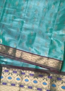 Green Saree with Paisley Design❤️