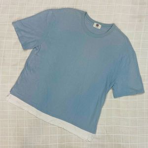 Blue Layered Hem T-Shirt
