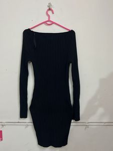 Asymmetrical Ribbed Knit Dress