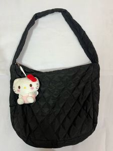 Black Puffer Hobo Bag