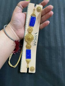 Sagar Jewels Blue Beaded Jewelry Set
