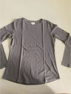 Gray Long Sleeve Top