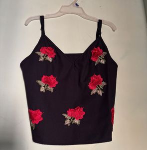 Rose Embroidered Cami Top