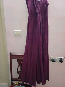 Maroon Slit Maxi Dress