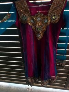 Flock Party Wear Kurta With Dupatta