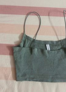 Muted Green Ribbed Cami Top