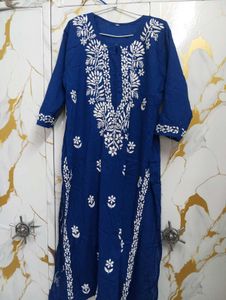 Blue Embroidered Kurti