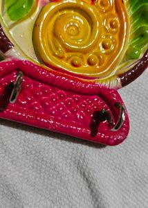 Vintage Floral Ceramic Wall Hanging