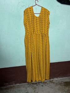 Yellow Floral Print Maxi Dress