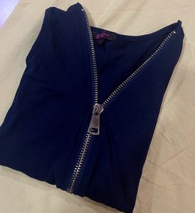 Zipper Navy Blue Ginger Dress ❤️
