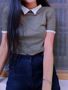 Olive Crop Top