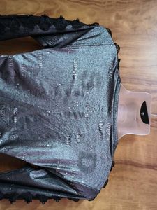 EXCLUSIVE 💖 DESIGNER 💝Elegant Silver &amp; Black Top